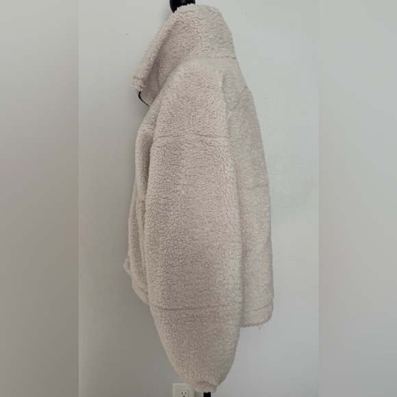 Lululemon Cinchable Fleece Zip-Up Teddy Outdoor Jacket White Opal Size 8 - Picture 6 of 8